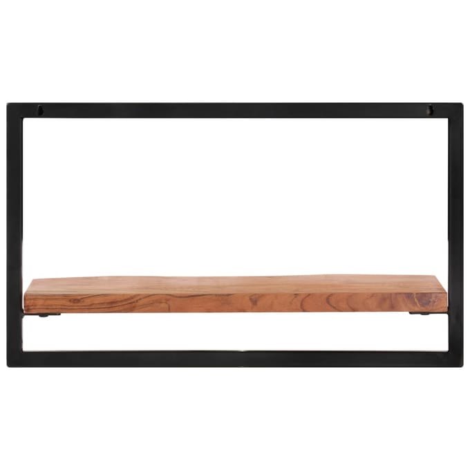 vidaXL - Wandschappen - 2 - st - 60x25x35 - cm - massief - acaciahout - en - staal