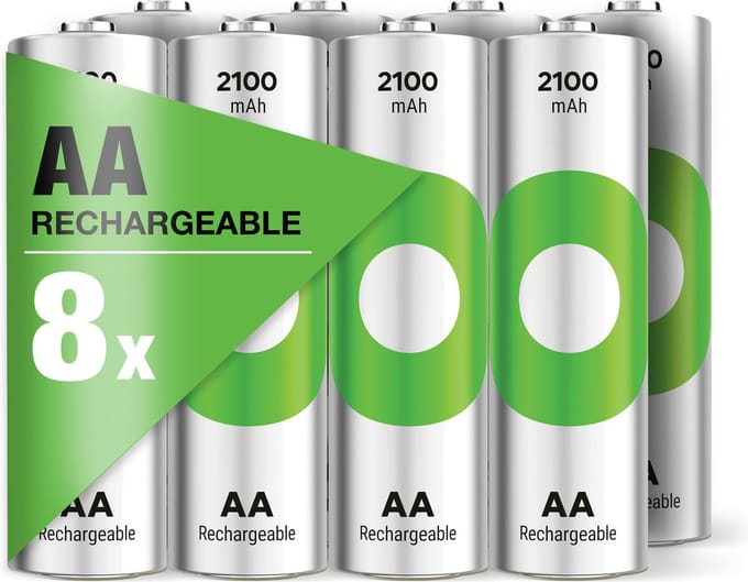GP ReCyko Rechargeable AA batterijen - Oplaadbare batterijen AA 2100mAh - 8 stuks AA oplaadbare batterijen