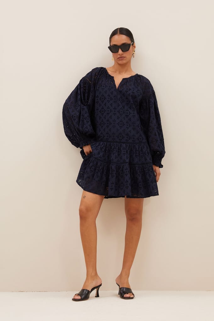 By-Bar Inez Dress Midnight Größe: S | Minikleider Outlet | Damen