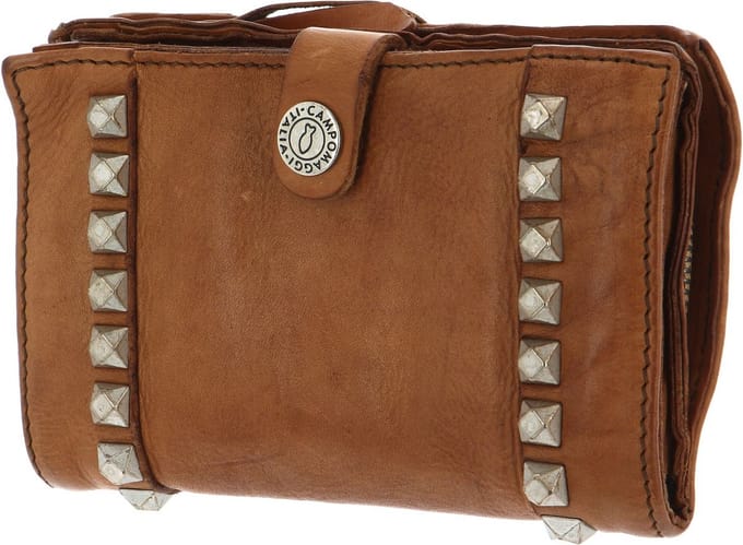 CAMPOMAGGI Leren Portemonnee Wallet Cammello Mosterdgeel