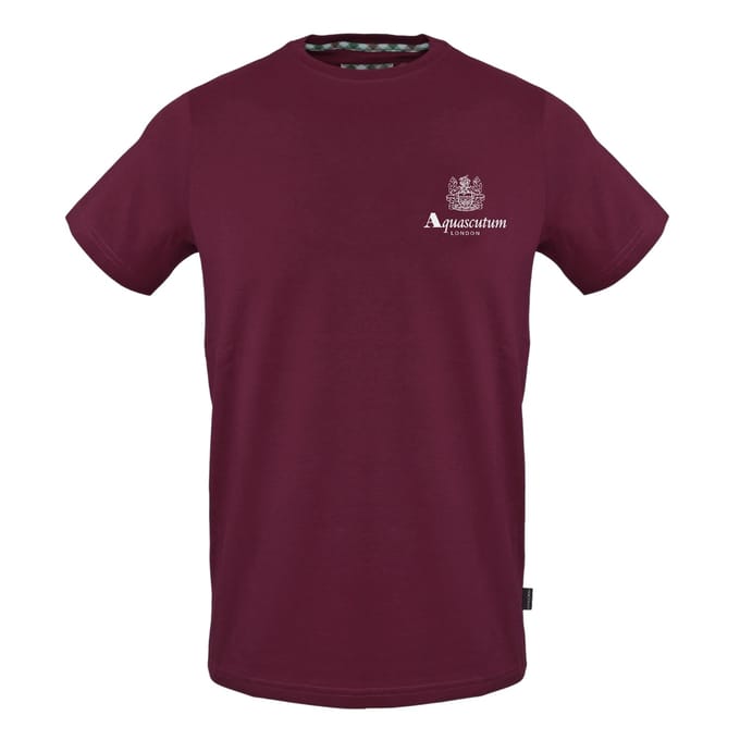 Aquascutum Heren Logo Katoen Regular T-shirt (Rood)