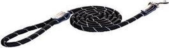 Rogz Rope Lijn Lang Zwart - Hondenriem - 180X0.6 cm