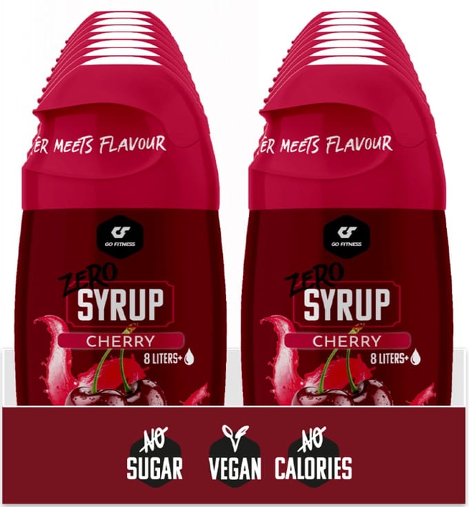 Go Fitness Zero Syrup (16x65ml) Cherry - Functionele voeding - Smaakstoffen/zoetstoffen