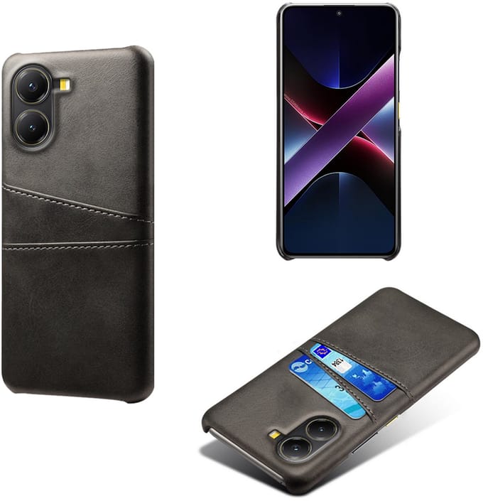 Backcover met Opbergvakjes + Screenprotector voor Xiaomi Poco X7 Pro 5G _ Zwart
