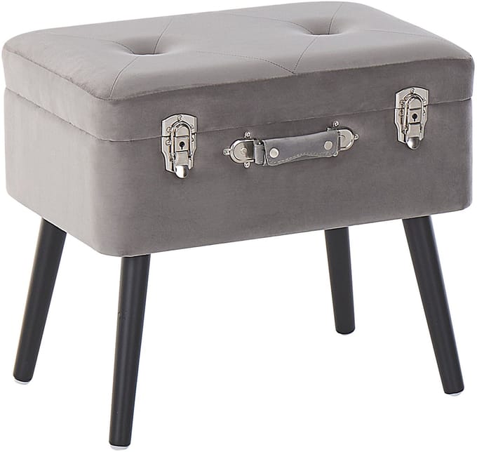MALLARD - Hocker - Lichtgrijs - Fluweel