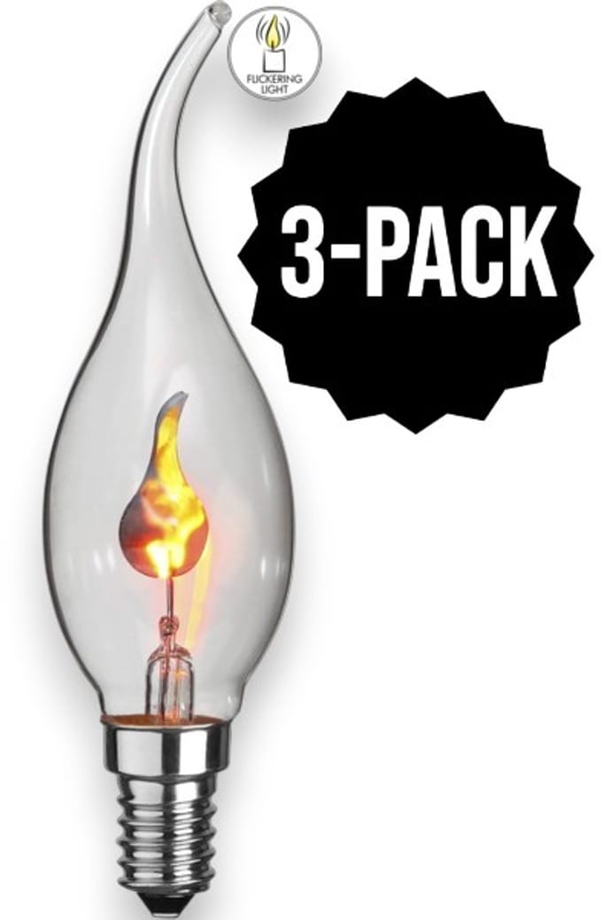 3-Pack | Kaarslamp - E14 - 3W - Super Warm Wit <2200K - Filament - Helder