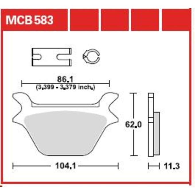 Bremsbelagsatz, ohne Straßenzulassung TRW MOTO MCB583
