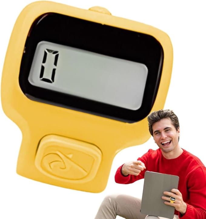 Klikteller Vingerteller - Digitale Teller - Activiteiten Tellen - Compact Ontwerp - 3.5 x 2.5 cm - Geel