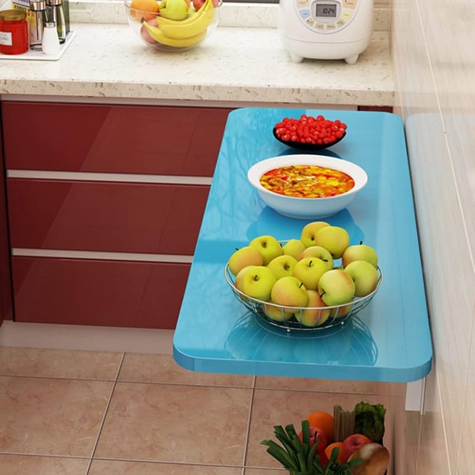 Opklapbaar Bureau - Klaptafel Wandmontage - Ruimte Besparen - Verdikt Ontwerp - Niet Gespecificeerd - Blauw
