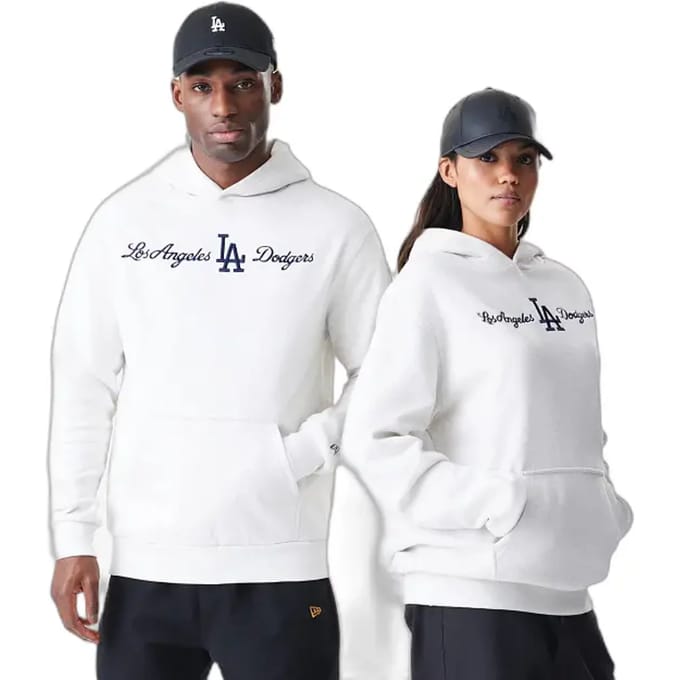 New Era MLB Script Los Angeles Dodgers Oversized Hoody Grijs