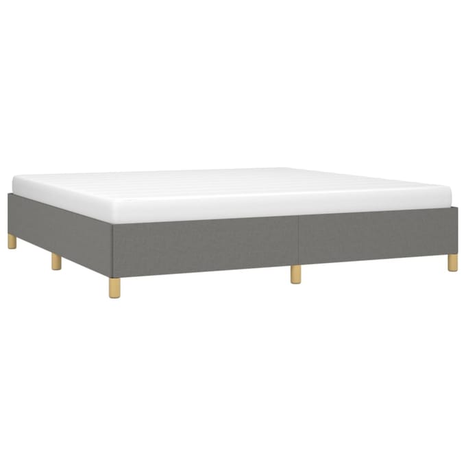 vidaXL - Bedframe - zonder - matras - stof - donkergrijs - 200x200 - cm