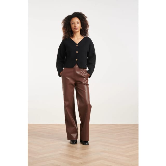 Smashed Lemon Rechte pantalon van faux leather |