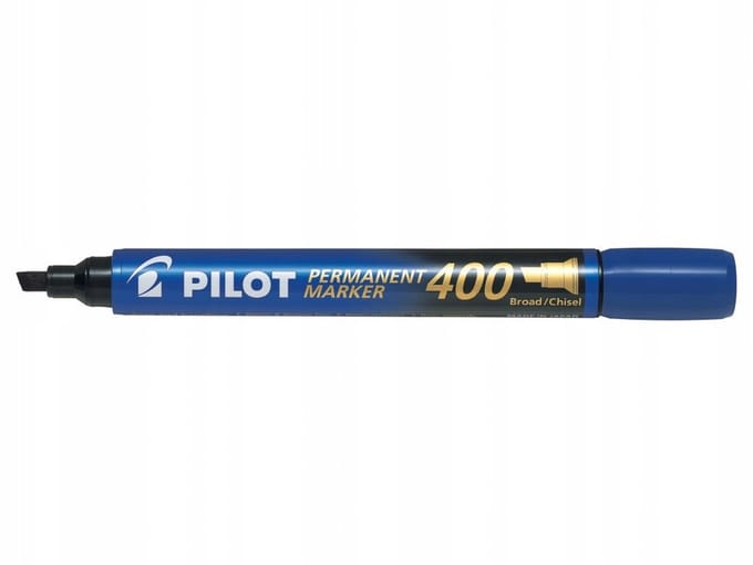 Blauwe Permanente Marker met Schuine Punt 4mm - Sneldrogend & Watervast