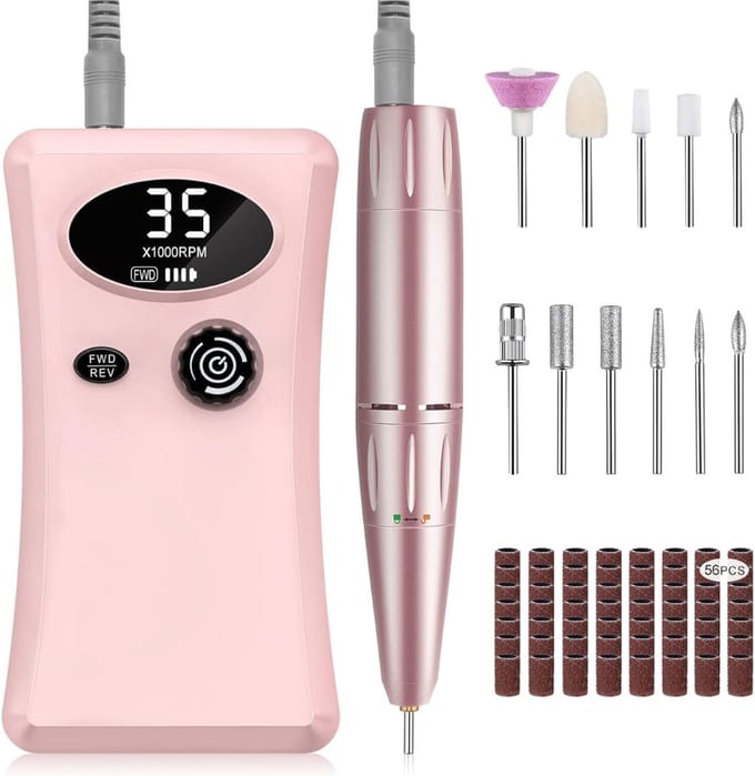 SAVI®Pedicureset Electrisch - Pedicureset Professioneel - Pedicure Set - Roze - 21cm x 16cm x 6cm