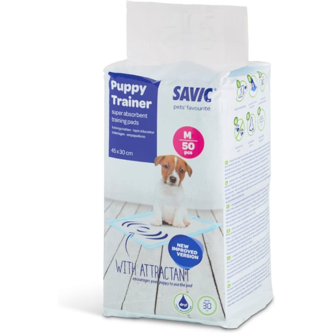 - Medium: L 45 x B 30 cm, 50 Stuks - Savic Puppy Trainer Pads