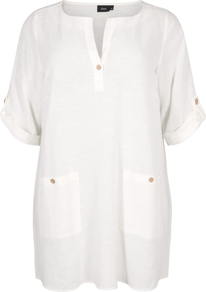 ZIZZI MSIGGA 1/2 TUNIC Dames Tuniek - White - Maat S (42-44)