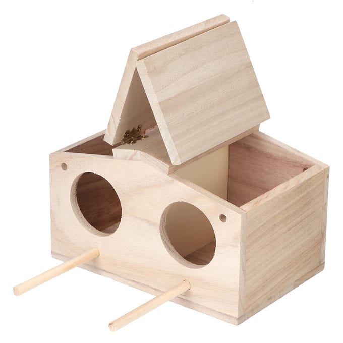Nids d'oiseaux en bois pour animaux de compagnie, maison, boîte d'élevage, cage, accessoires pour perroquets, hirondelles white