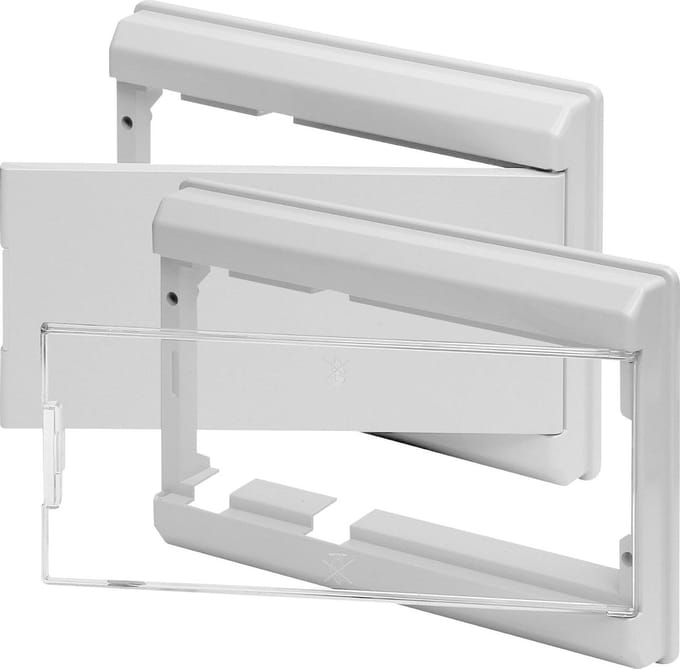 Frame en deur - Afdekplaat kast - Verdeelkast afsluiten - Transparante deur - 40 mm diepte - Wit