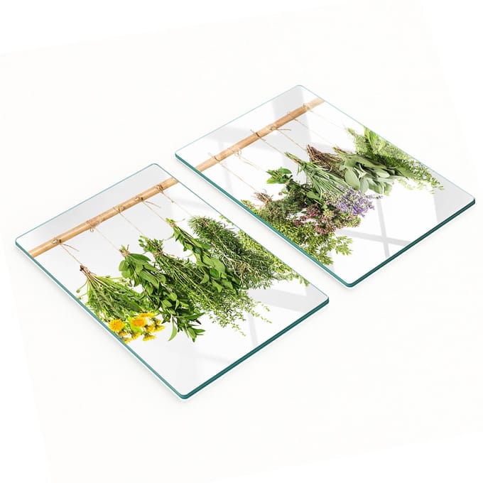 Decoratieve snijplanken van gehard glas met kruidenkoord, 2x40x52 cm