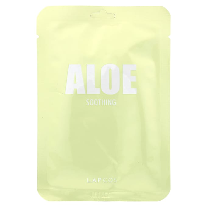 Lapcos, Aloe Sheet Beauty Mask, Soothing Effect, 1 Sheet, 33ml (1.11fl oz) beige