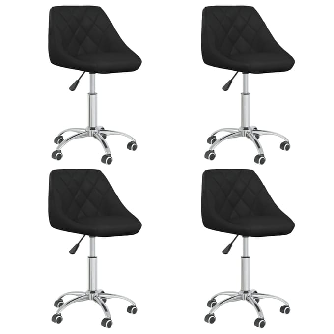 vidaXL - Eetkamerstoelen - draaibaar - 4 - st - kunstleer - zwart