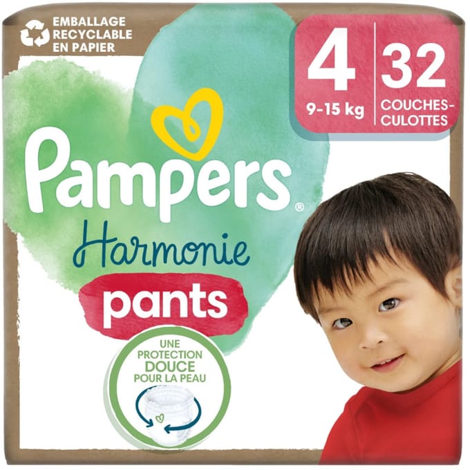 Pampers Harmonie Pants maat 4 (9–15 kg) – 32 luierbroekjes