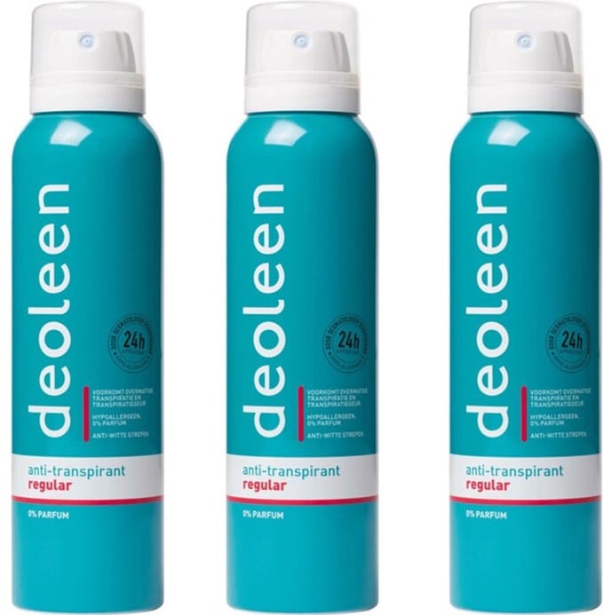 Deoleen - Deodorant Spray Regular Anti-Transpirant - 3 x 150 ml - Voordeelverpakking