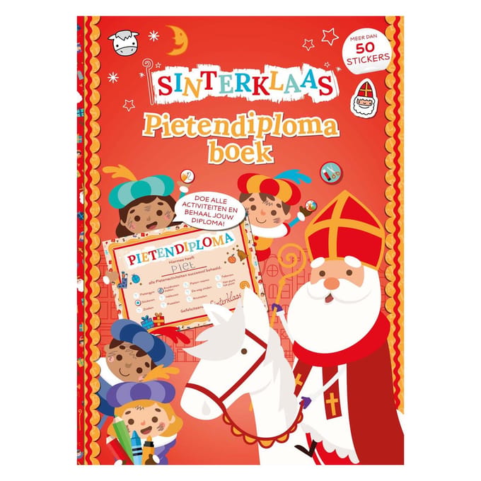 Rebo Publishers - Sinterklaas Piet diploma book with stickers
