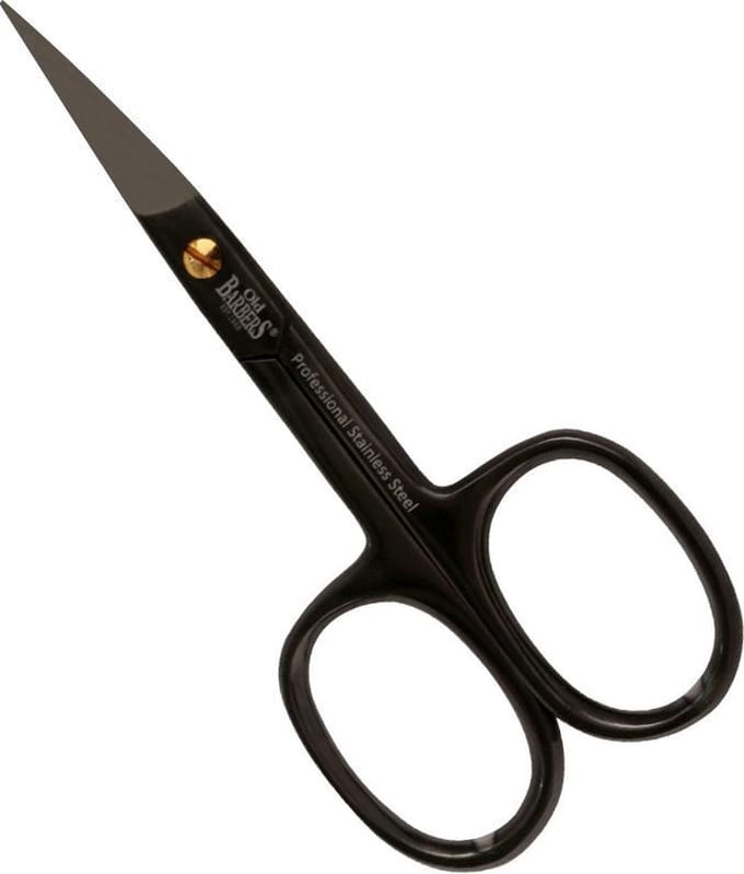 Old Barbers Professionele Nagelschaar- Gebogen -9,5 cm.- Gun Metal + Luxe lederen Etui