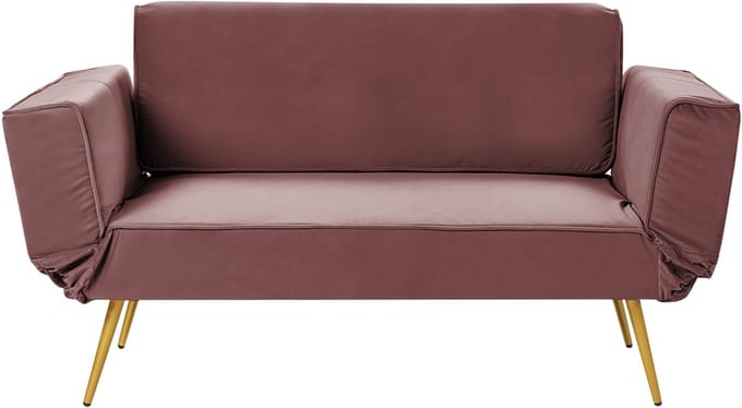 SAARELA - Slaapbank - Roze - Fluweel