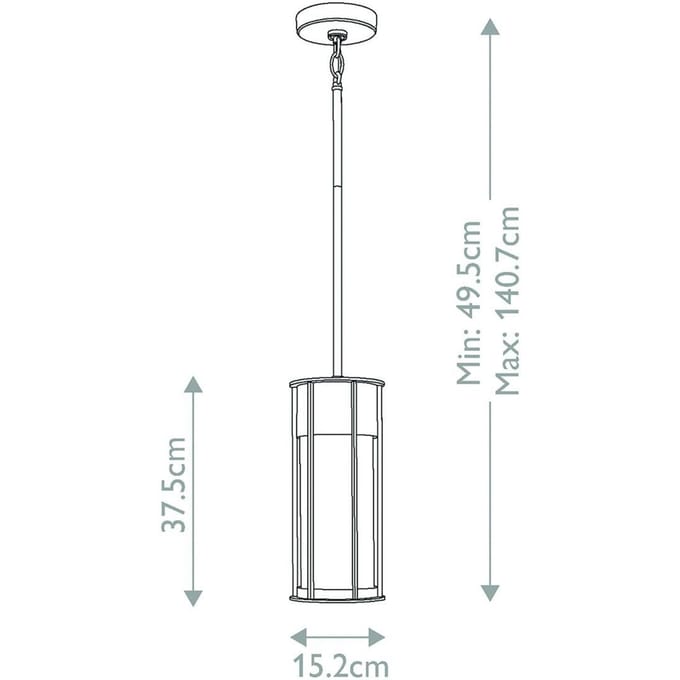 Kichler LED Buiten Hanglamp Camillo | 1X E27 Max 60W | IP44 | Dimbaar | Textured Black