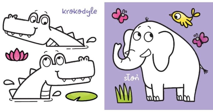 Aksjomat - Mały Miś Kleurboek - Dierentuin - Sticker Set - Dikke Omlijning