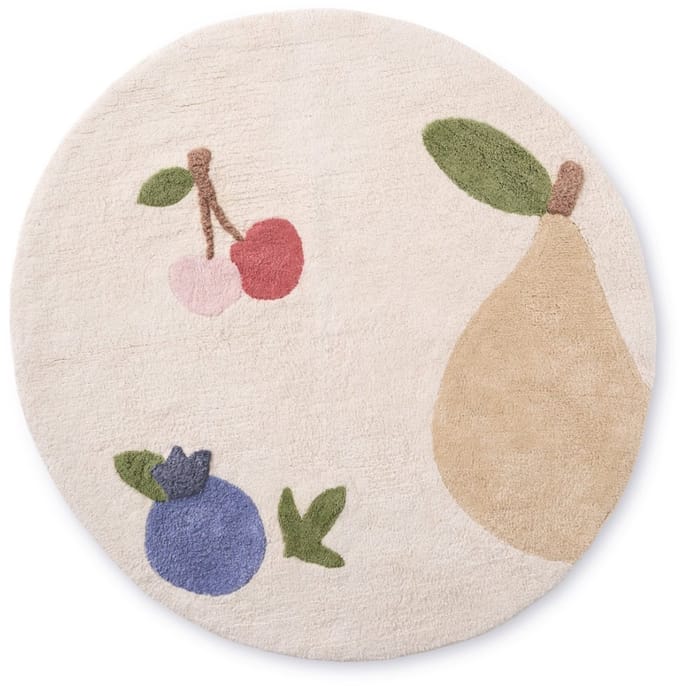 Petite Amélie Wasbaar kindervloerkleed | Rond Ø110 cm | Fruit