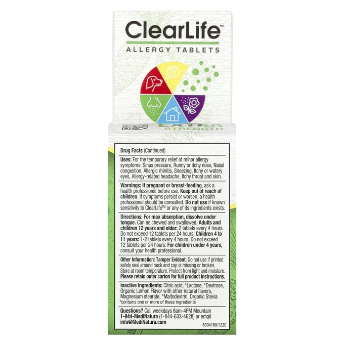 Clearlife Allergietabletten, Extra Sterkte, 60 Tabletten