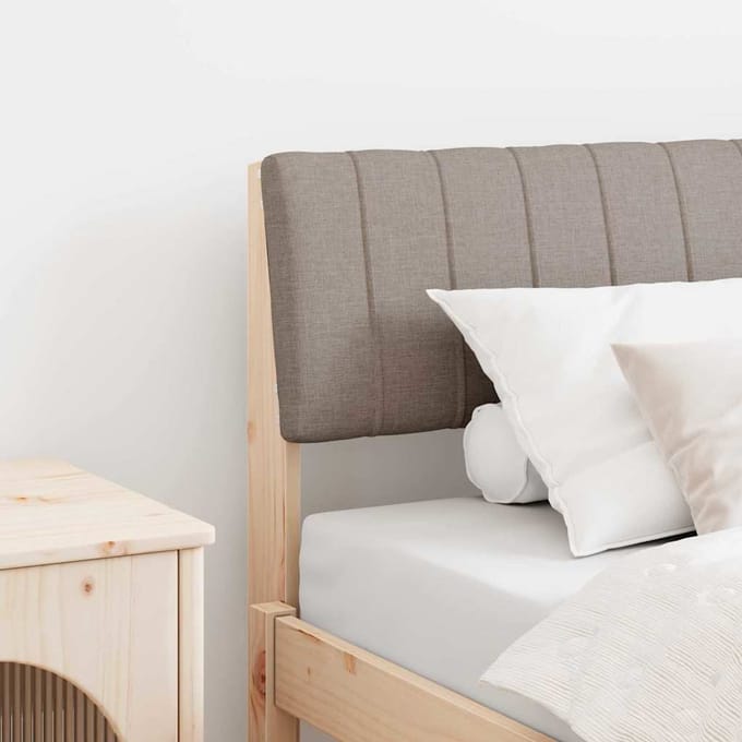 vidaXL Gestoffeerd hoofdbord Taupe 80 cm Massief grenenhout