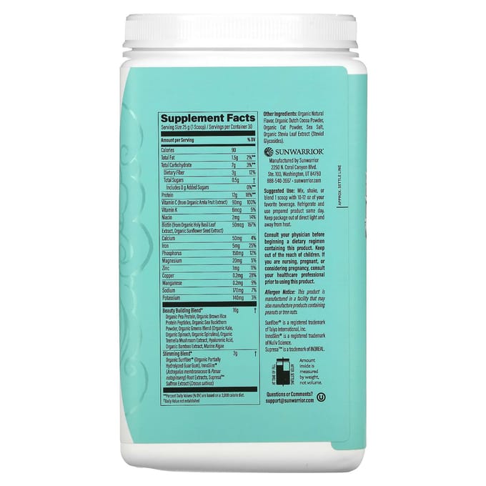 Sunwarrior, Shapes, Slim Collageen Boost, Chocoladesmaak, 0,75 kg (750 g)