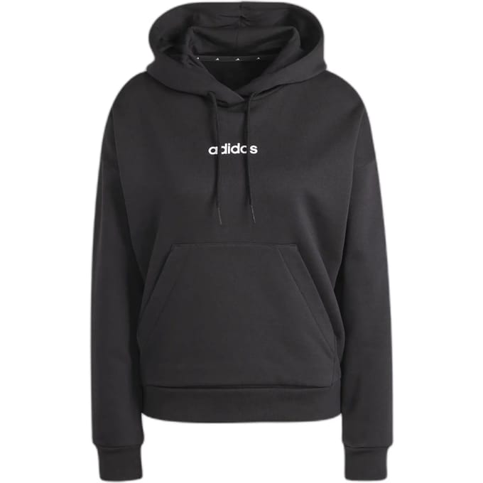 Adidas Essentials Linear Fleece Hoodie Zwart L Vrouw