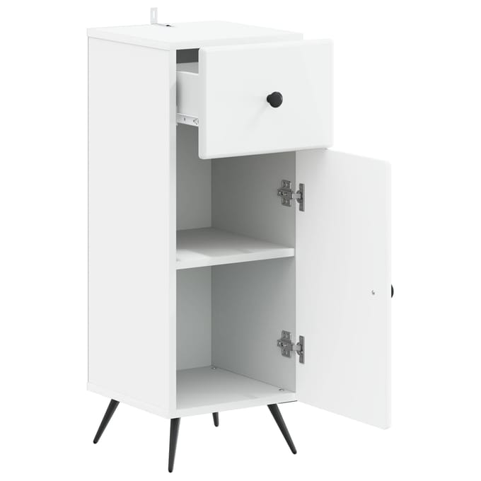 vidaXL - Badkamer - Opbergkast - BREDA - Wit - 30 - x - 31 - x - 80 - cm - Bewerkt - hout