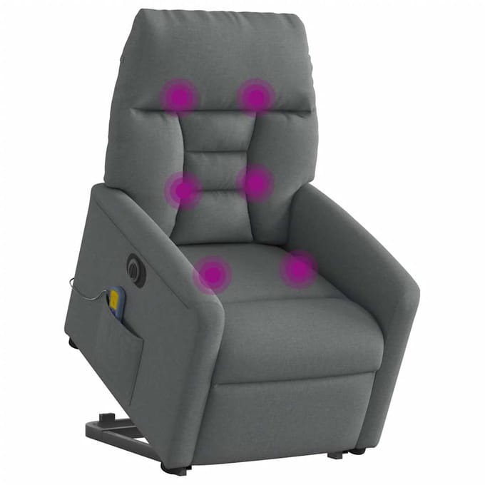 vidaXL - Sta-op-massagestoel - elektrisch - verstelbaar - stof - donkergrijs