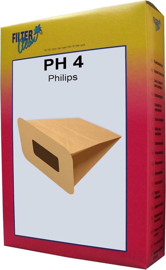 Filterclean PH4 stofzakken voor Philips Amsterdam HR6937, P42-P99 serie