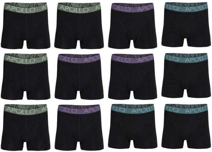 Apollo 12-pack: Uni Black - maat M