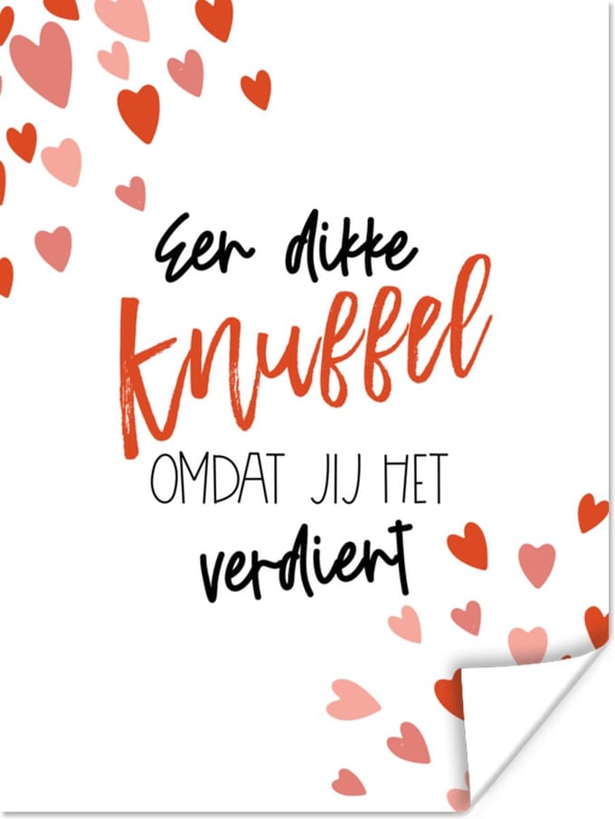 Poster Get well soon - Quote - Hartjes - 60x80 cm