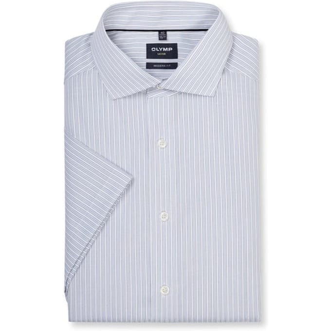 OLYMP Luxor Overhemd, Modern Fit, Royal Kent, Zilvergrijs
