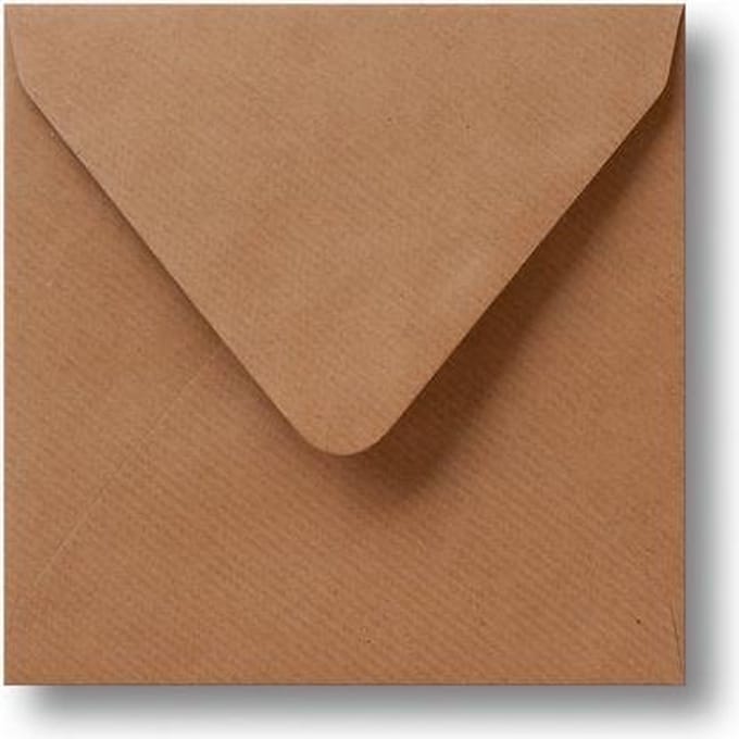 Envelop 16 x 16 Kraft Bruin, 100 stuks