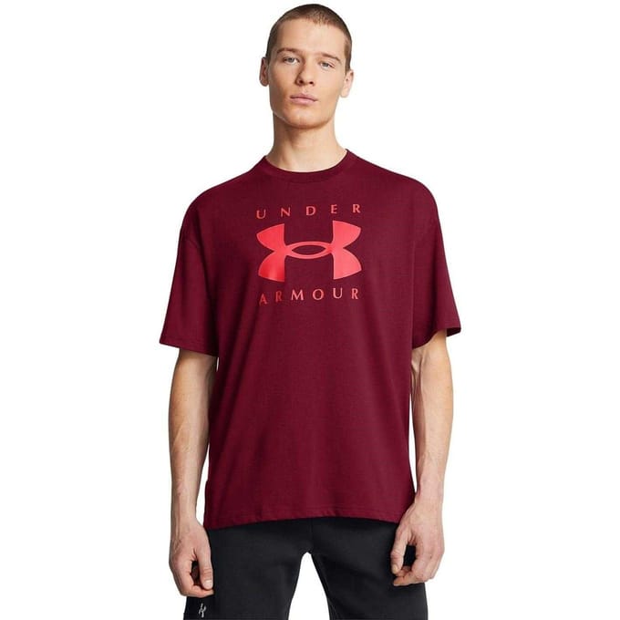 Under Armour Heren Logo Zwaargewicht Los T-shirt (Rood)