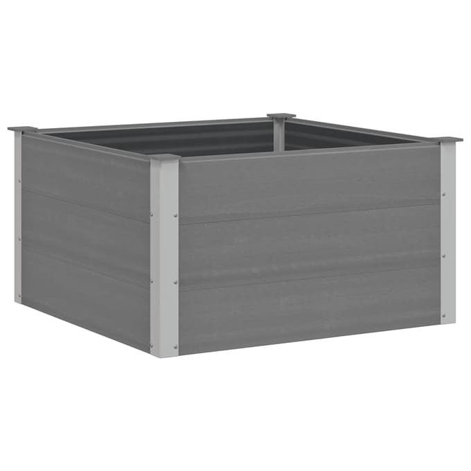 vidaXL - Plantenbak - verhoogd - 100x100x54 - cm - HKC - grijs