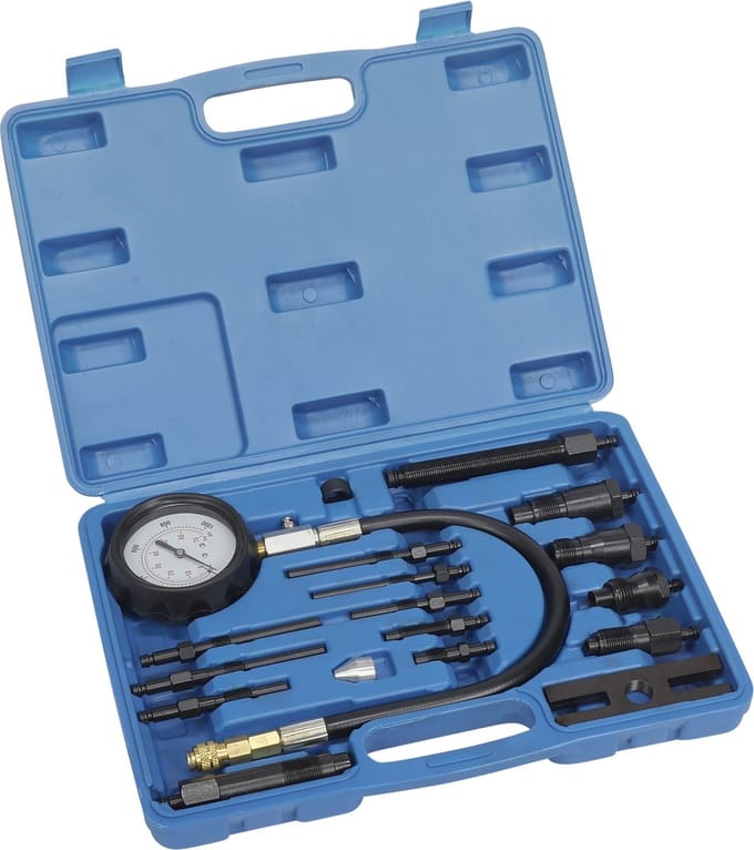 Compressie tester set diesel 19 delig