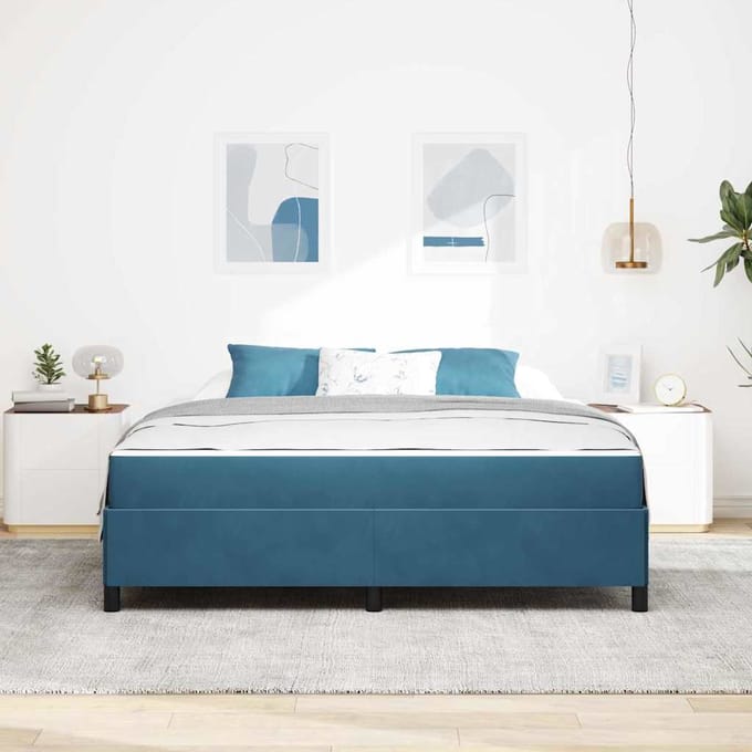 vidaXL - Bedframe - Donkerblauw - 180 - x - 200 - cm - Stof