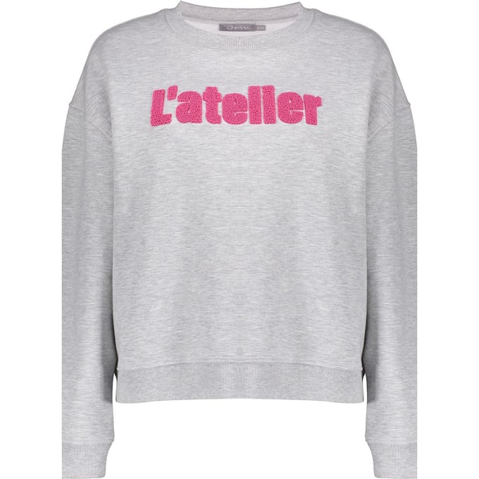 Geisha Sweater L'atelier Toweling Grey Melange/fuchsia Größe: S | Pullover Outlet | Damen | Grau