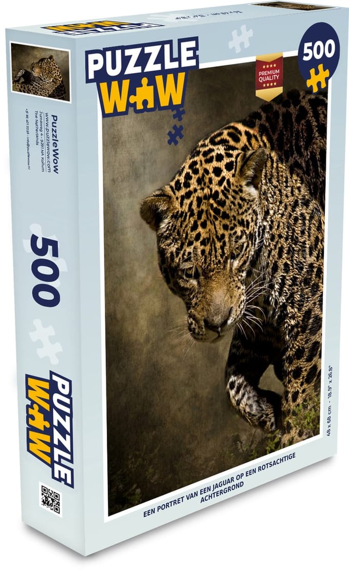 Puzzel Jaguar - Portret - Zon - Legpuzzel - Puzzel 500 stukjes